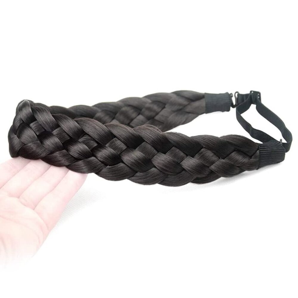 5 Strands Synthetic Hair Braided Headband Classic Chunky Wide Plaited Braids Ela